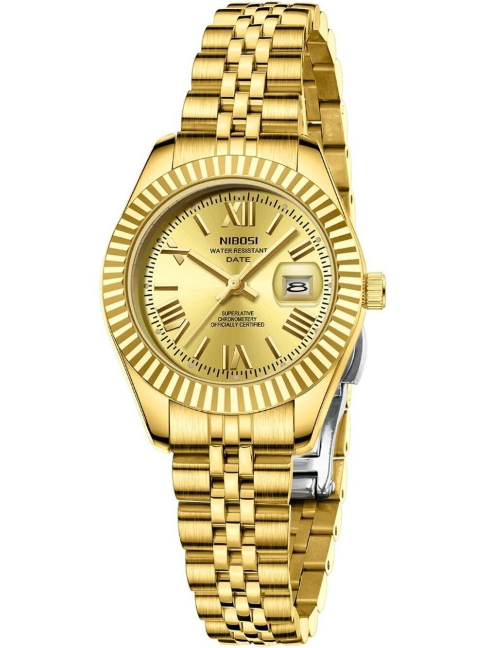 Nibosi Women's All Gold Analog Quartz Stainless Steel Waterproof Luxury Watch